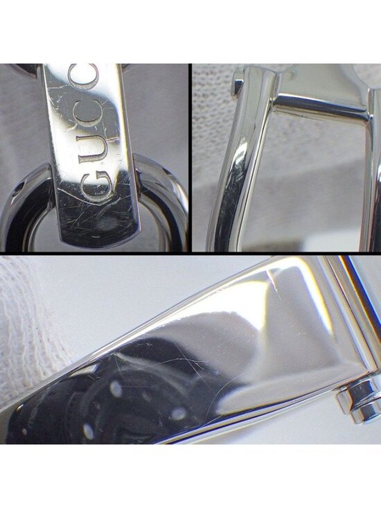 GUCCI 2200 Watch Bangle Stainless Steel Silver Quartz Silver  Gucci Watch Bangle Rectangular Hair Line Polished Silver Dial SS Quartz Analog